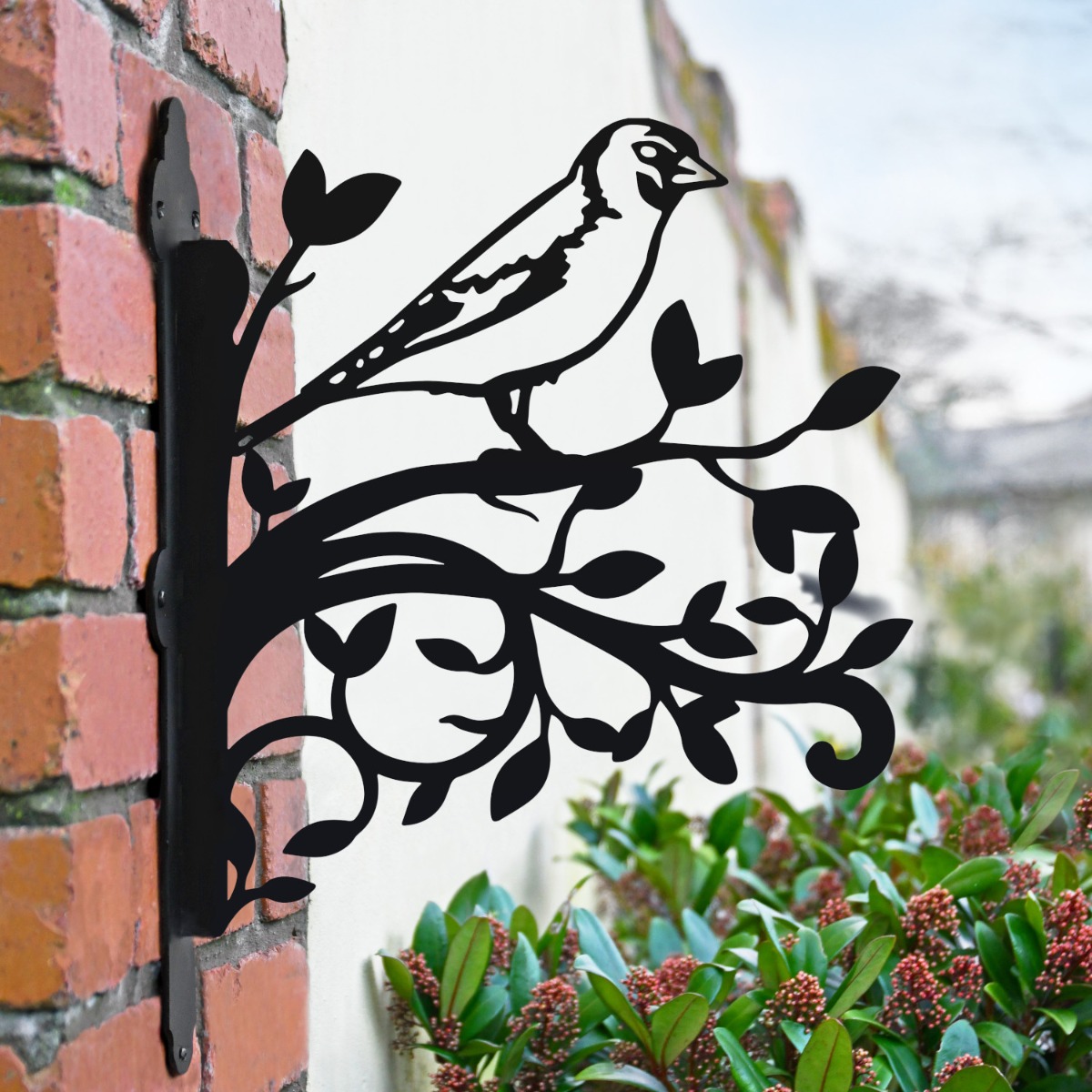 Goldfinch & Branches Iron Hanging Basket Bracket
