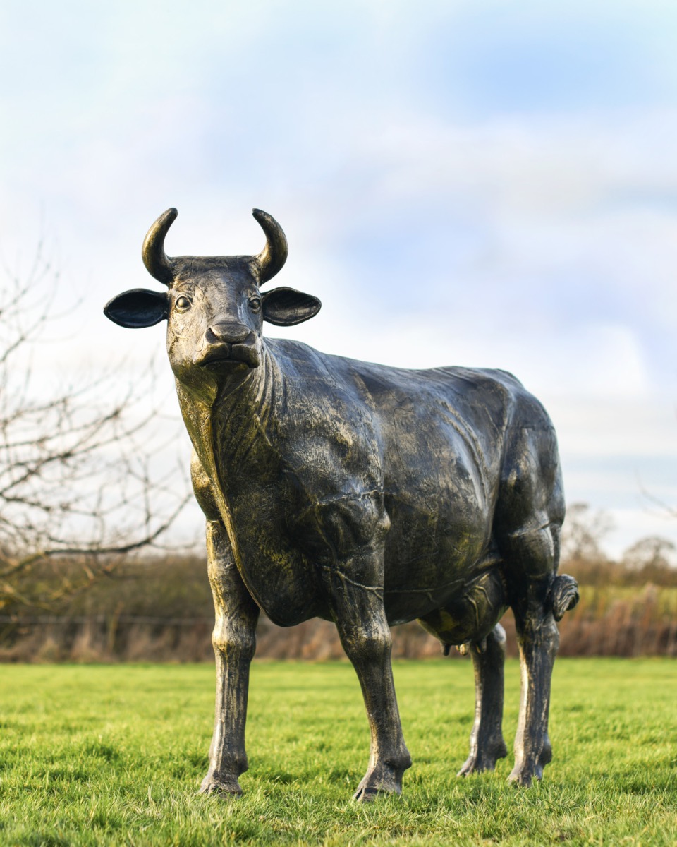 Brushed Gold "Molly" Cow Sculpture