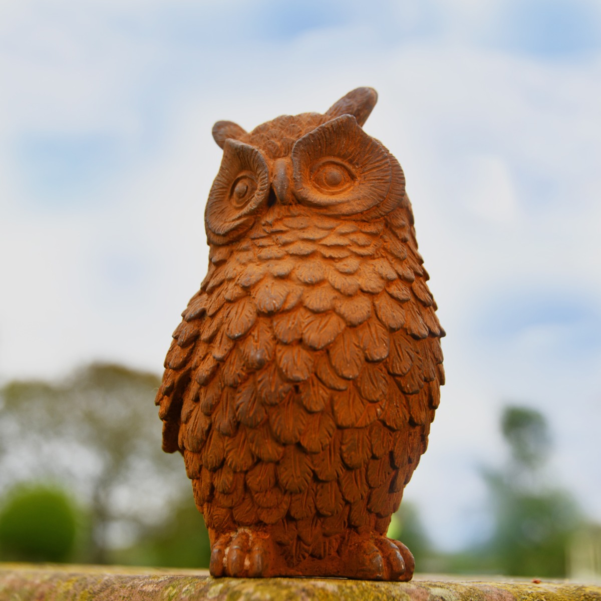 Owl Cast Iron Rustic Sculpture