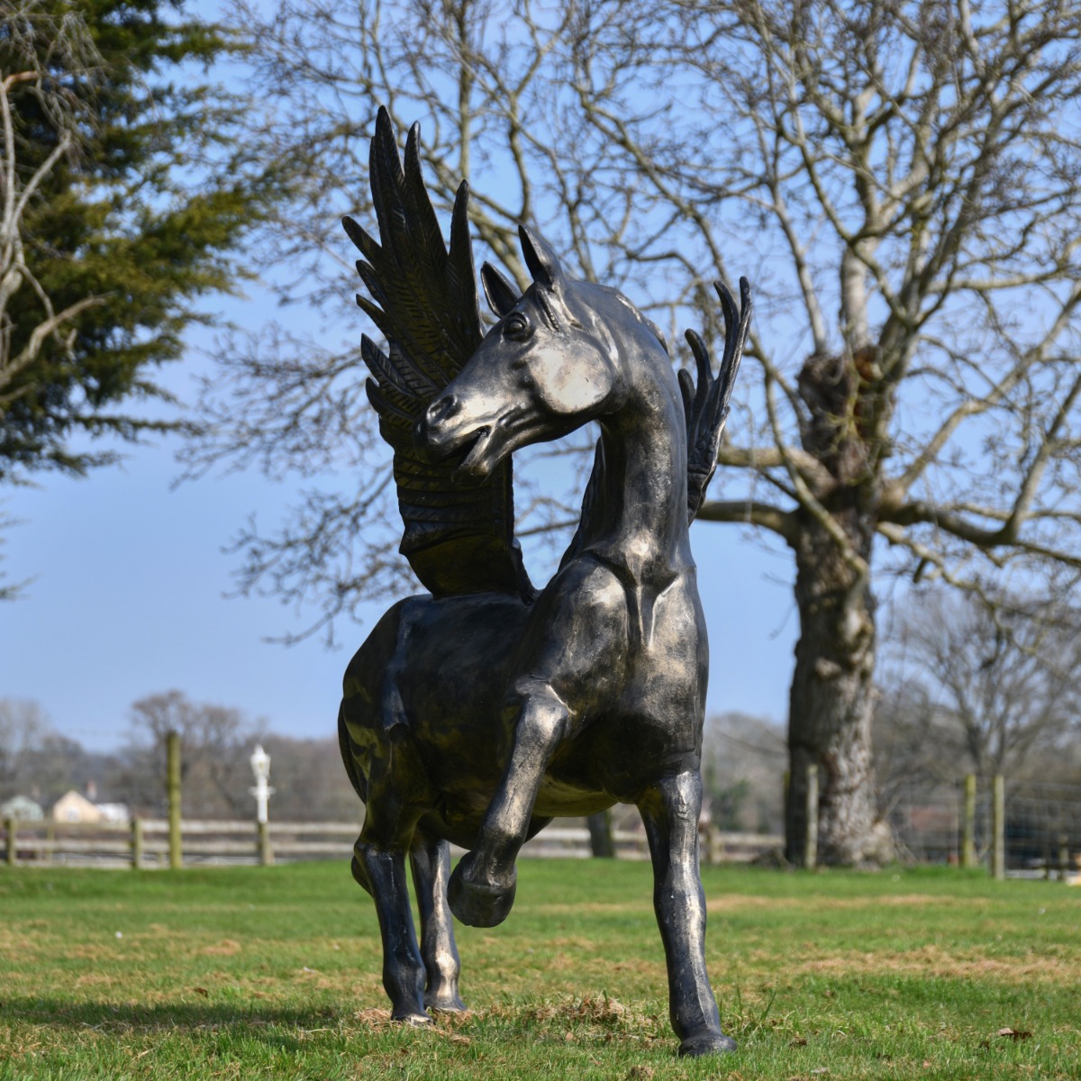 Brushed Gold Pegasus Sculpture