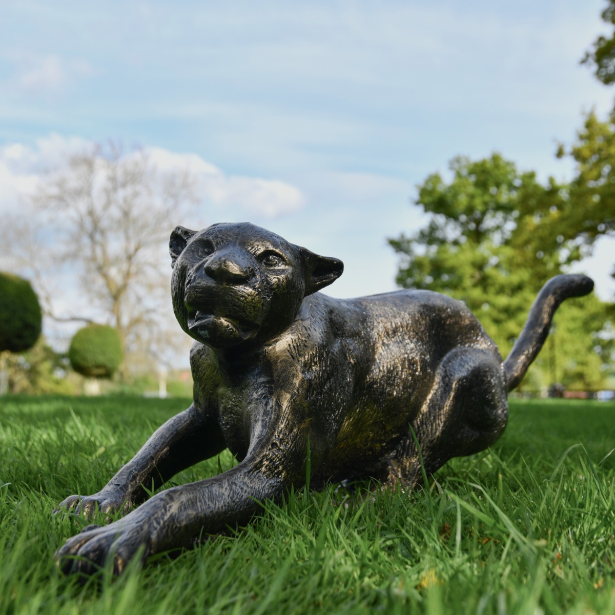 Brushed Gold Cougar Sculpture