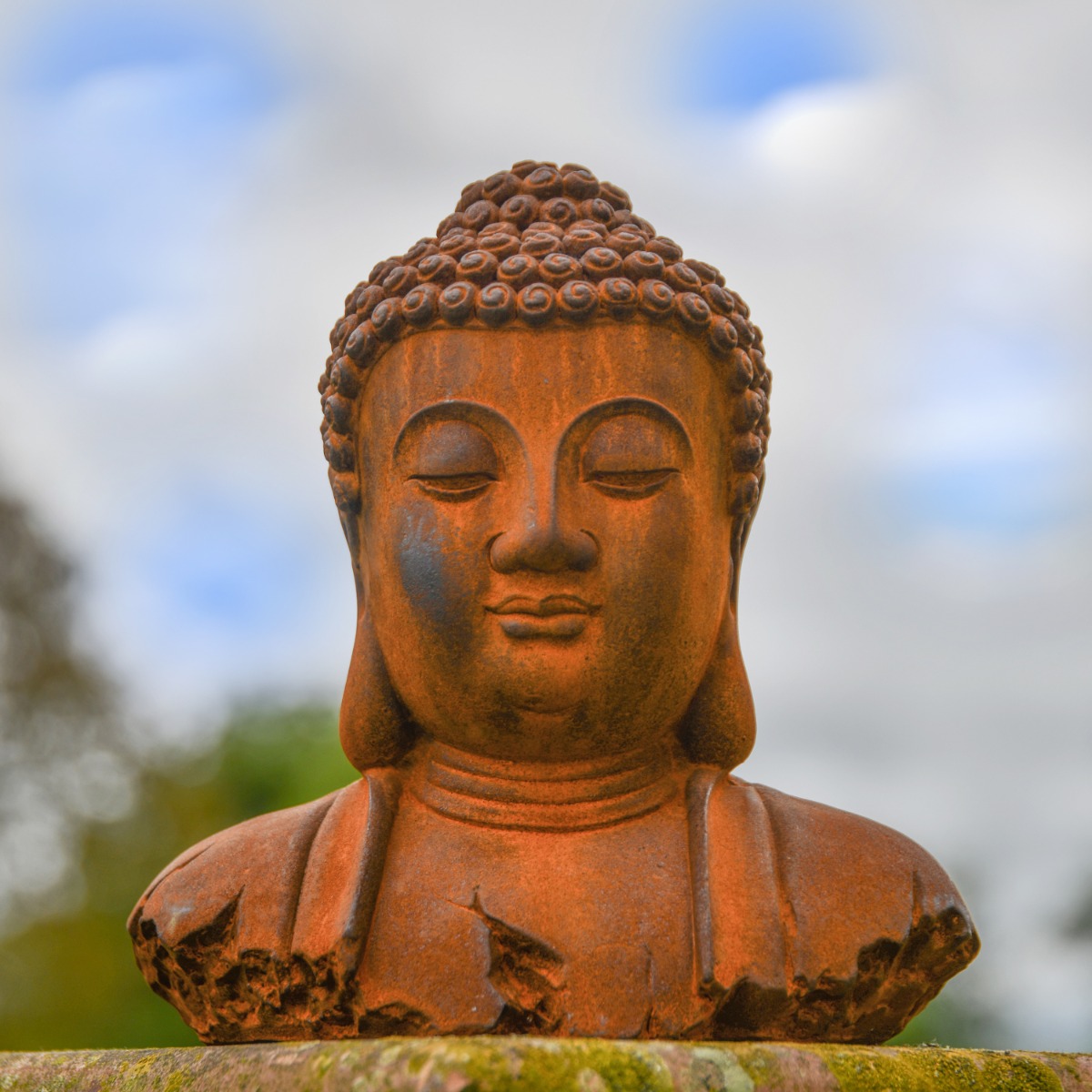 Buddha Cast Iron Rustic Sculpture
