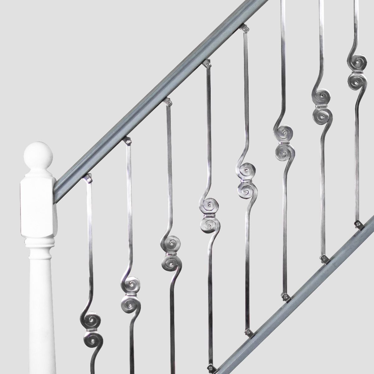 “Allegro” Polished Bright Chrome Dual Swirl Stair Spindle
