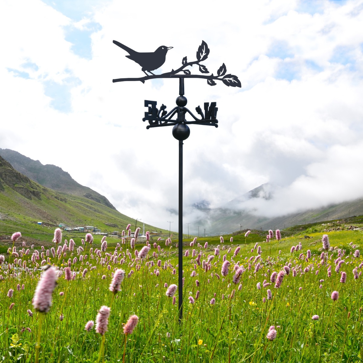 Freestanding Blackbird Weathervane