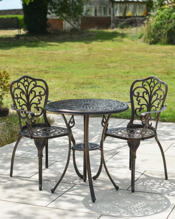 "Buckingam" Antique Copper Two Seater Dining Set