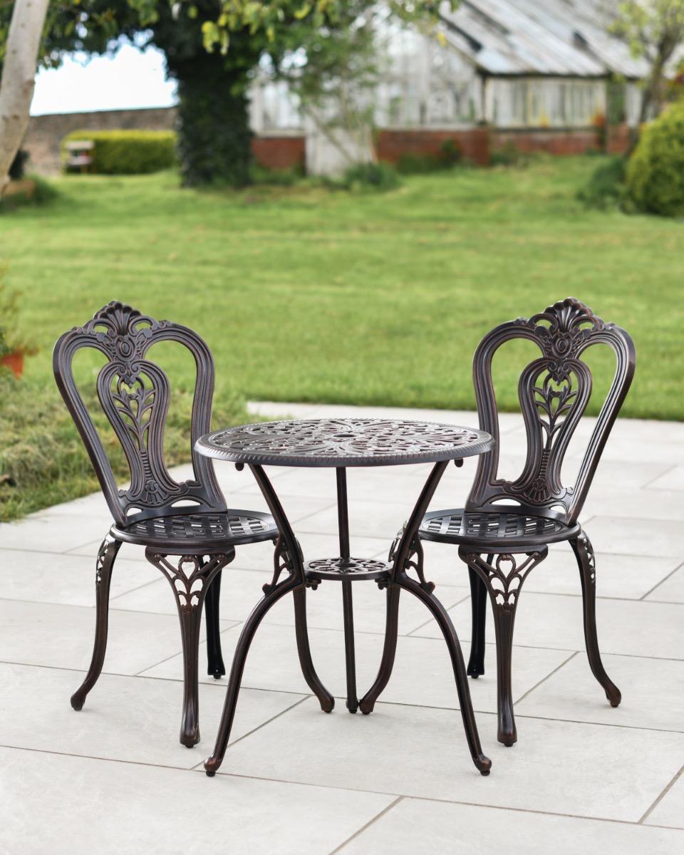 'Manor Hill' Antique Copper Two Seater Garden Dining Set