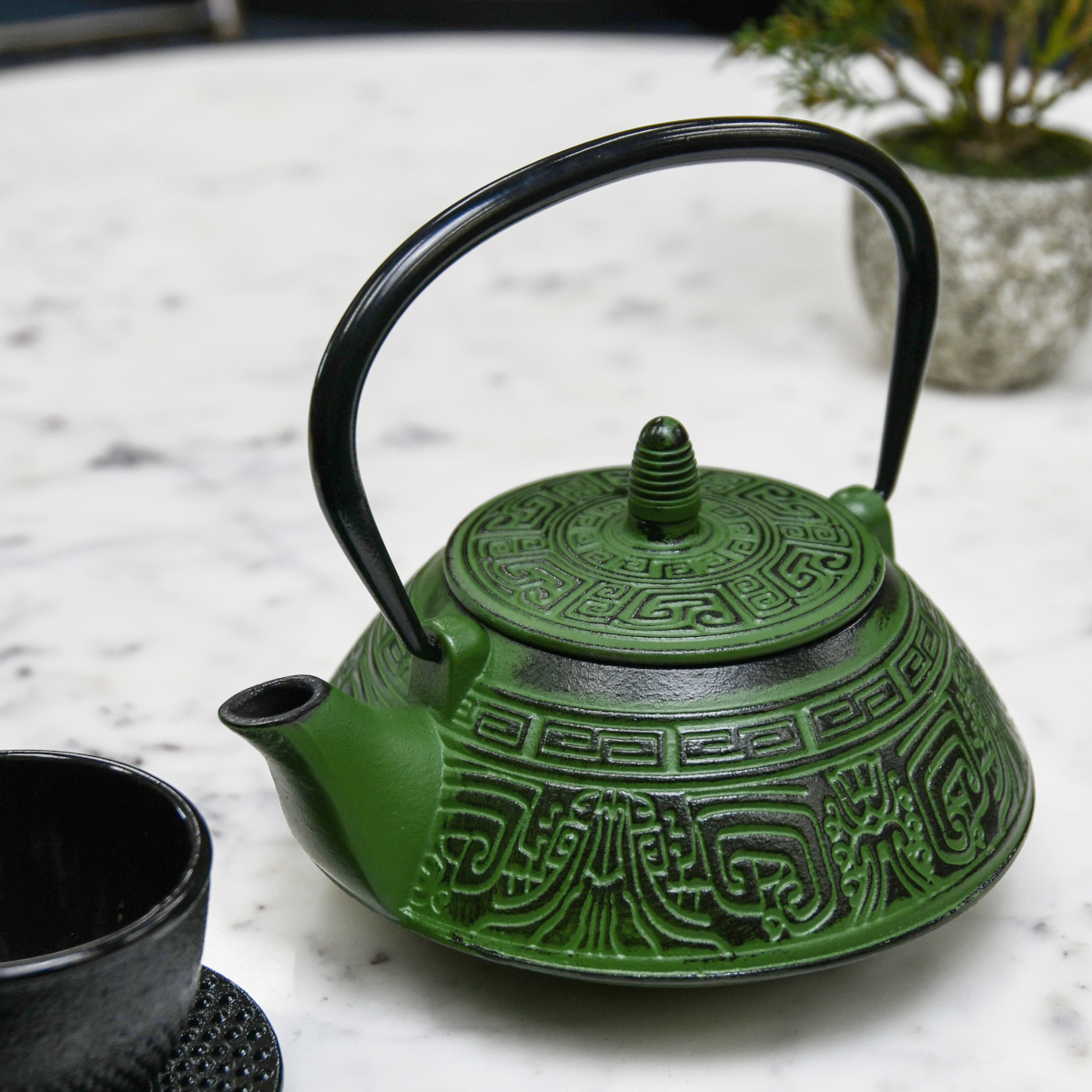 Cast Iron "Sakai" Japanese Green Teapot