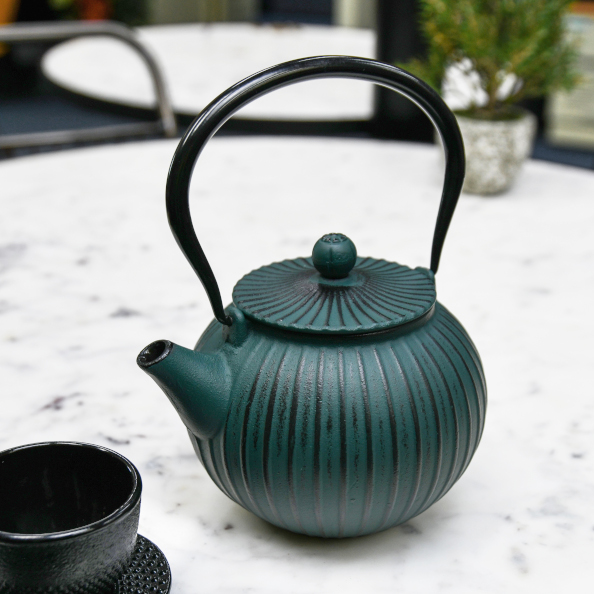 Cast Iron "Himeji" Japanese Green Teapot