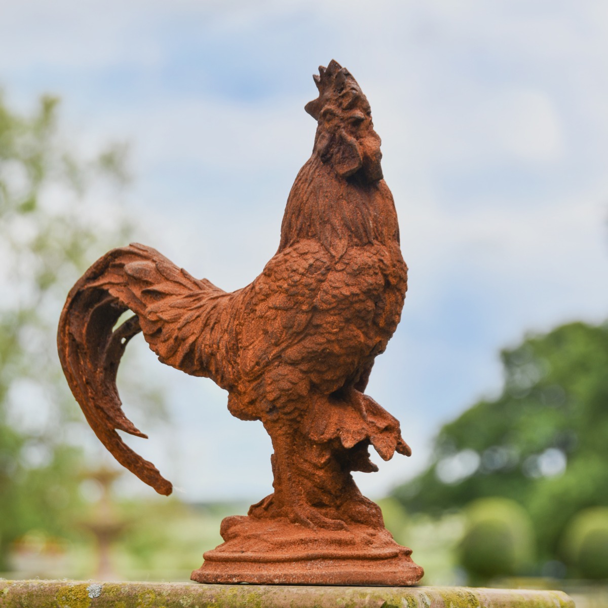 Rooster Cast Iron Rustic Sculpture