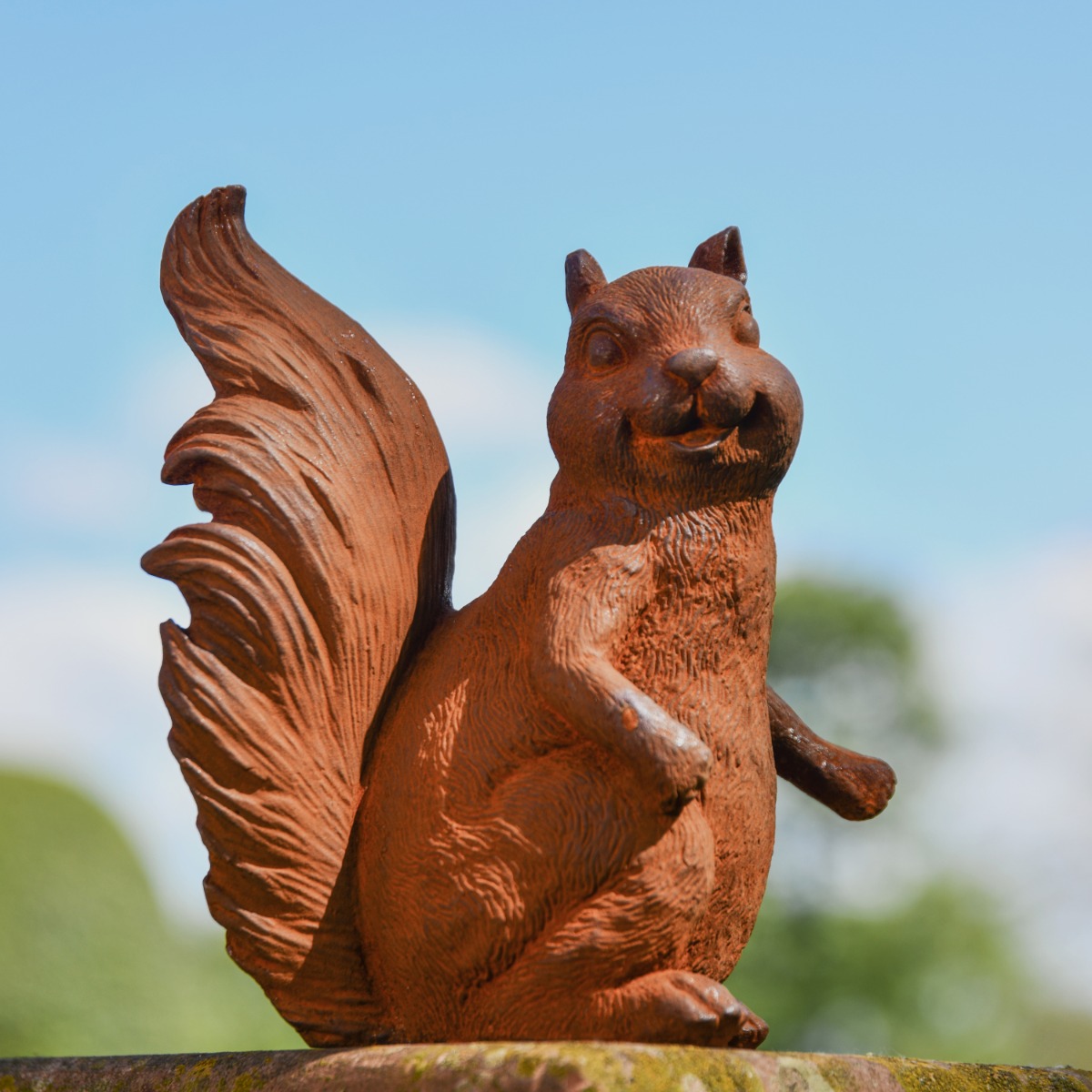 Squirrel Cast Iron Rustic Sculpture