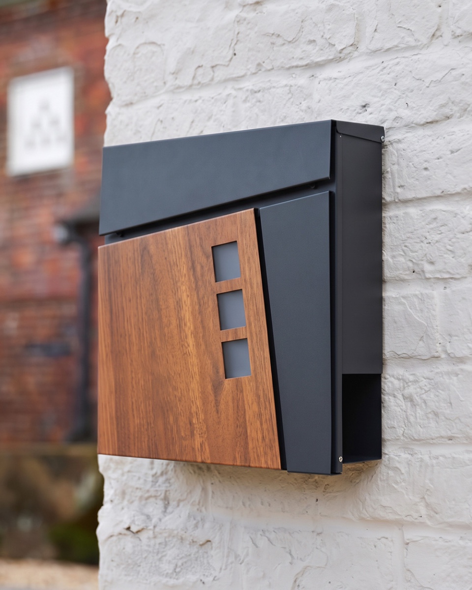 "Highfields" Grey Modern Wall Mounted Post Box