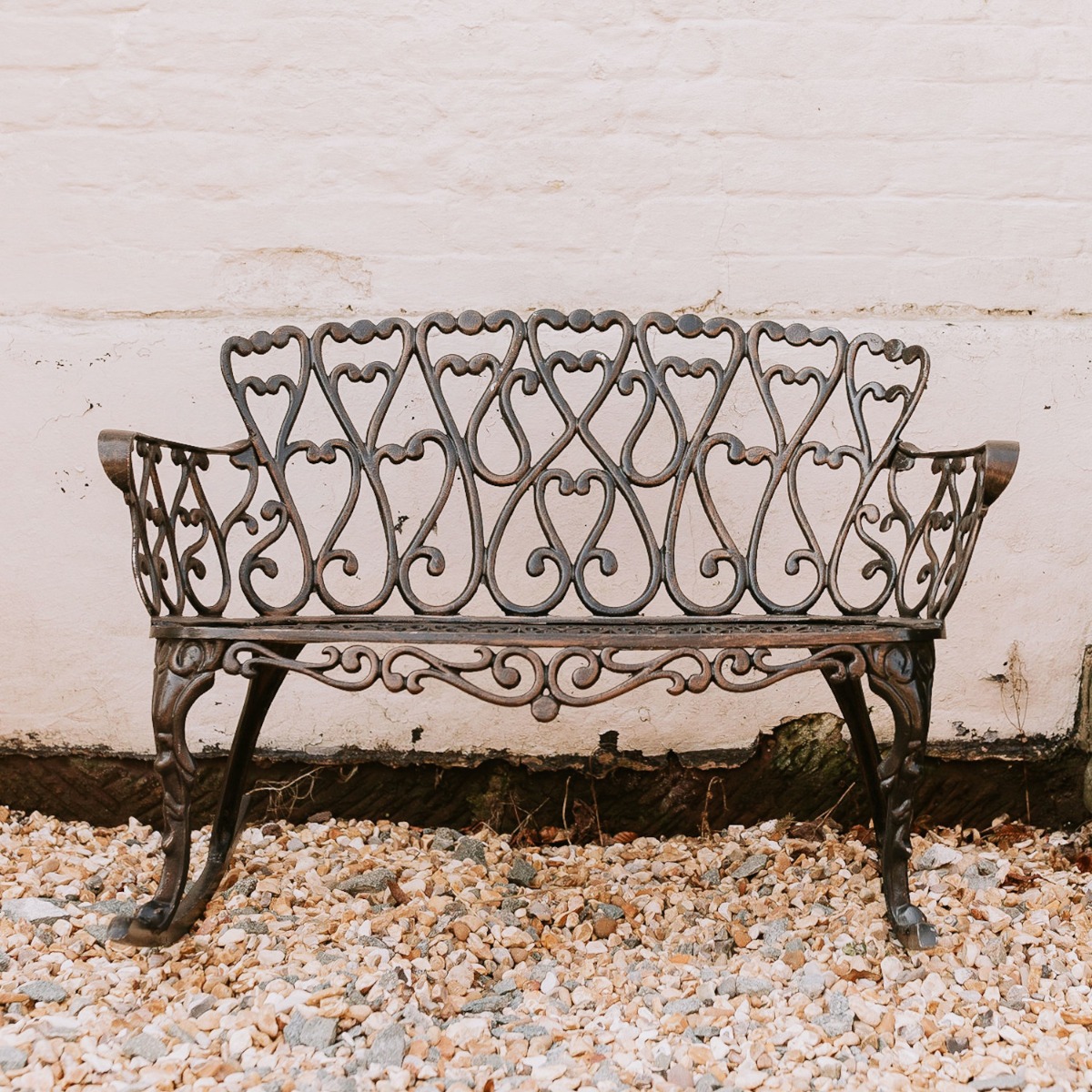 "Hearts Desire" Brushed Bronze Rocking Bench