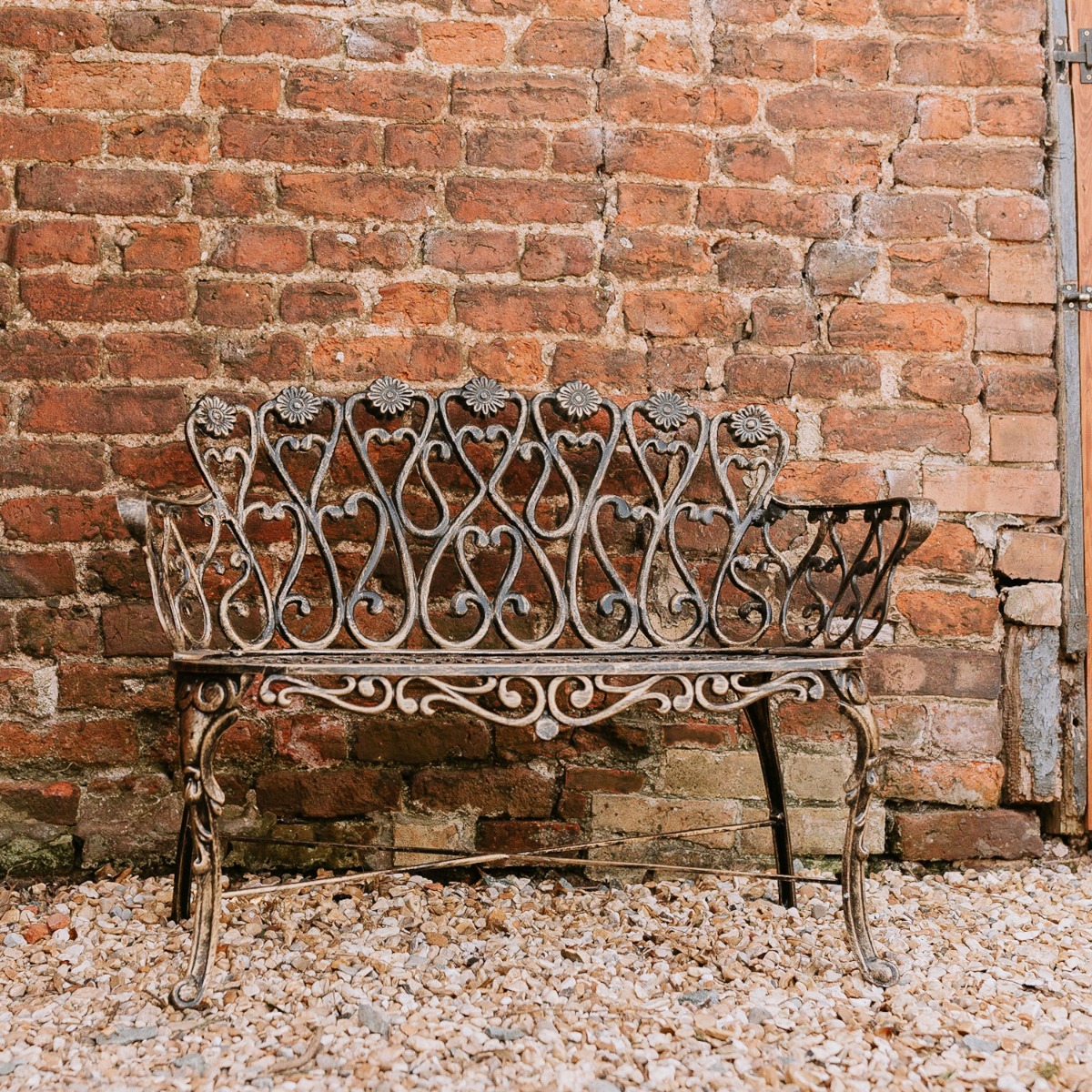 "Daisy Chain" Brushed Gold Garden Bench