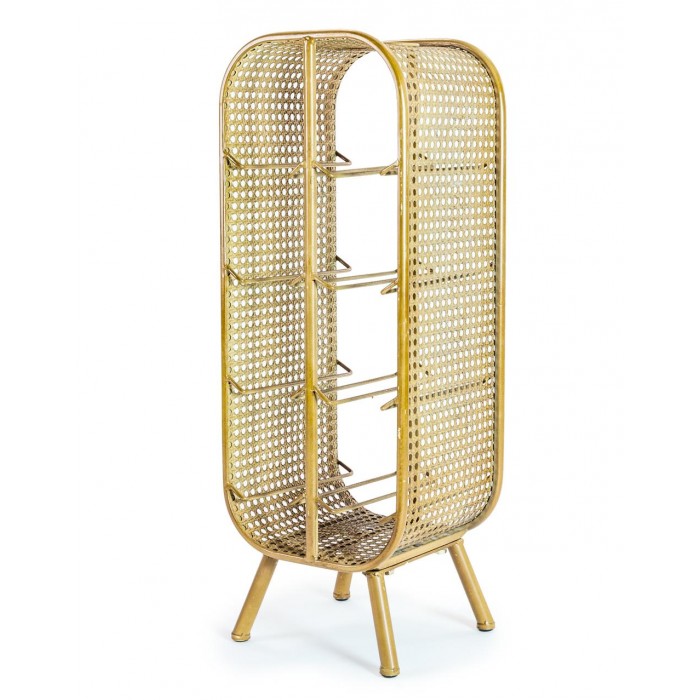 Metal Rattan Wine Rack for 8 Bottles