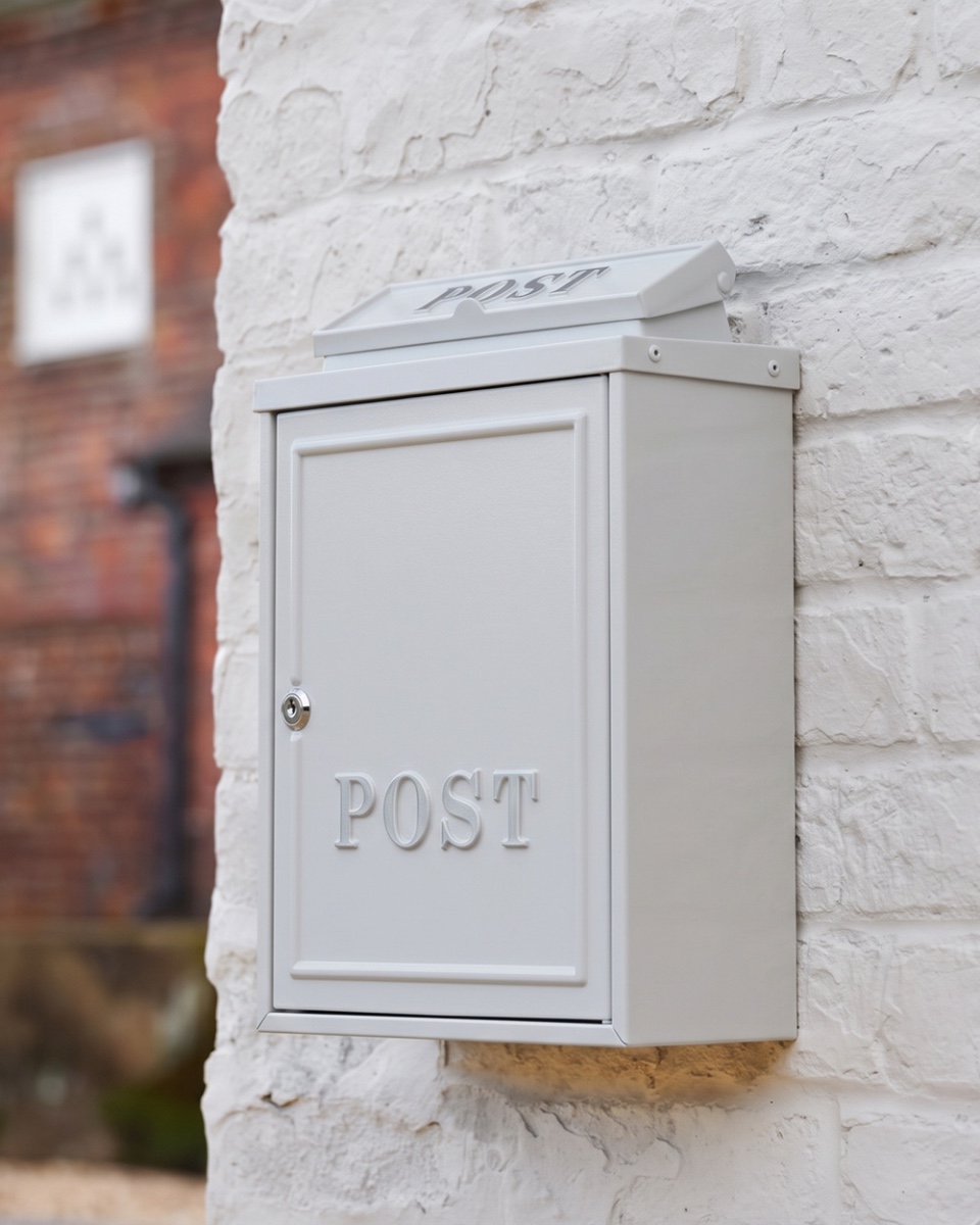 Light Stone Wall Mounted Post Box