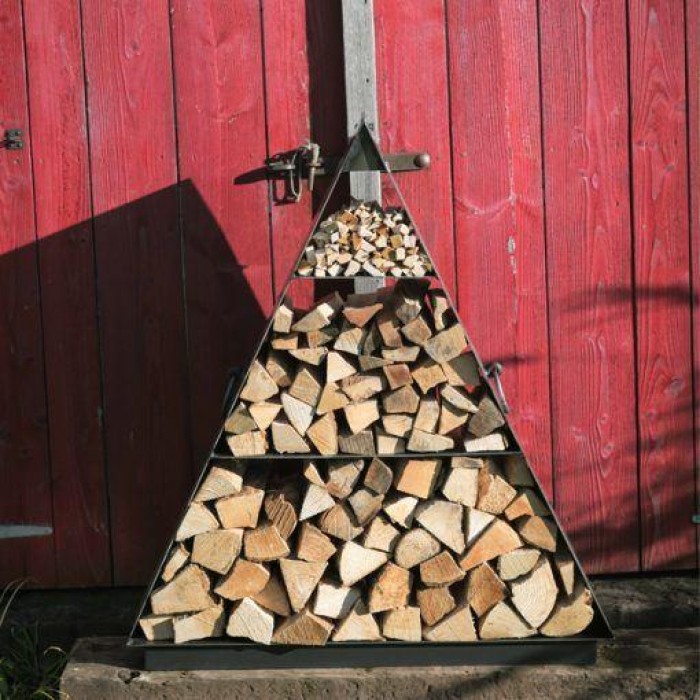 Pyramid Steel Log and Kindling Store
