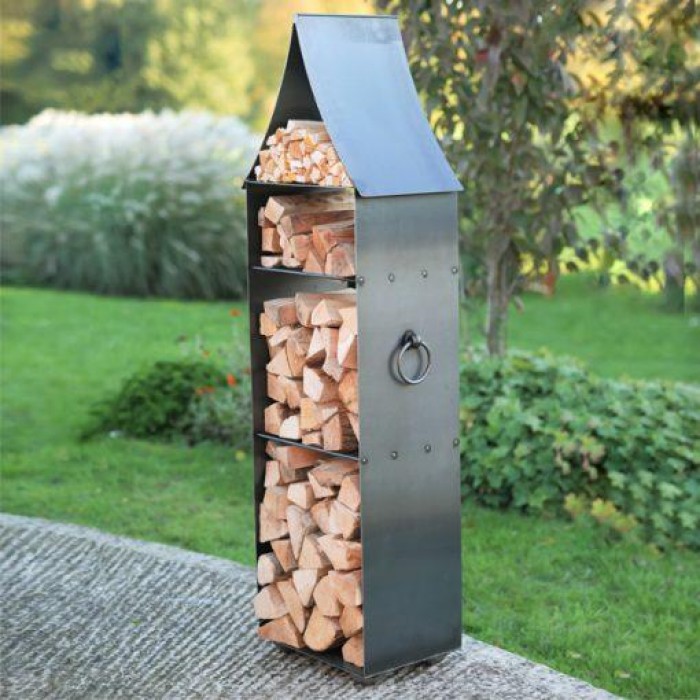 Steel Tower Log and Kindling Store