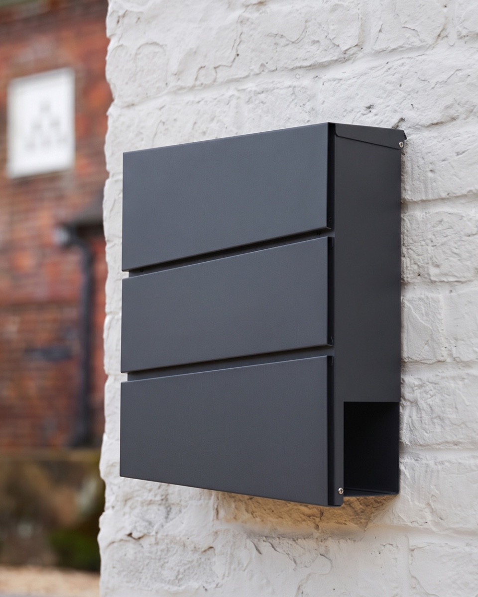 "Hillcrest" Wall Mounted Post Box with Newspaper Holder