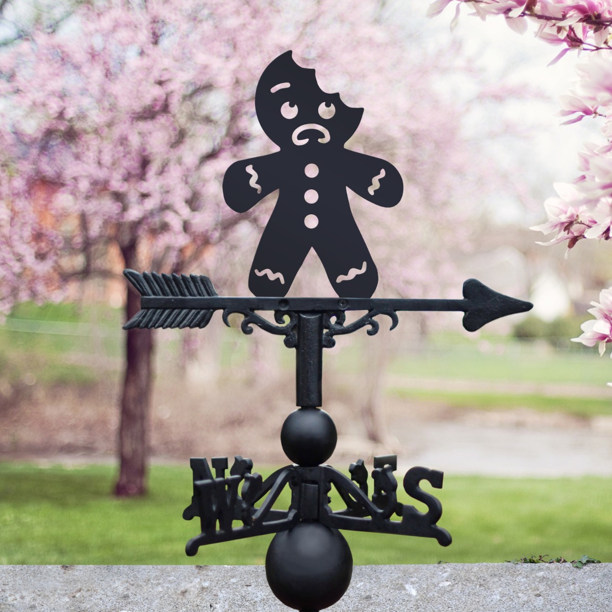 Bitten Gingerbread Man Weathervane