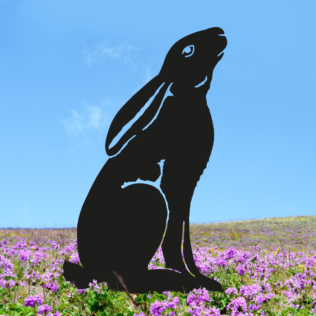Black Moon-Gazing Hare Sheet Steel Silhouette