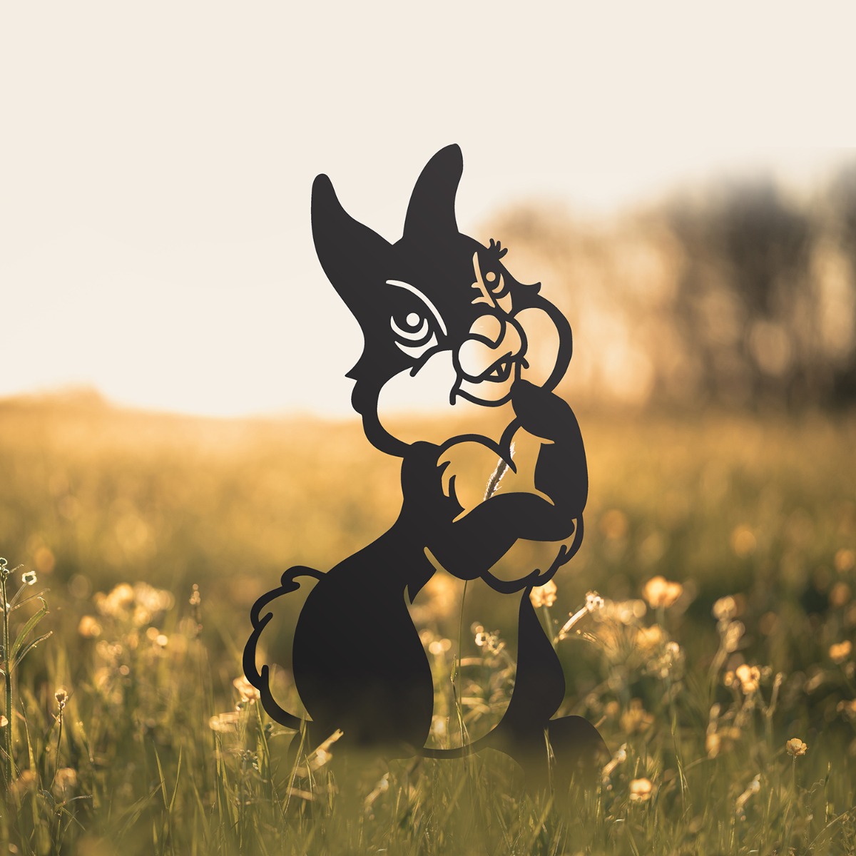 Black Cartoon Rabbit Silhouette