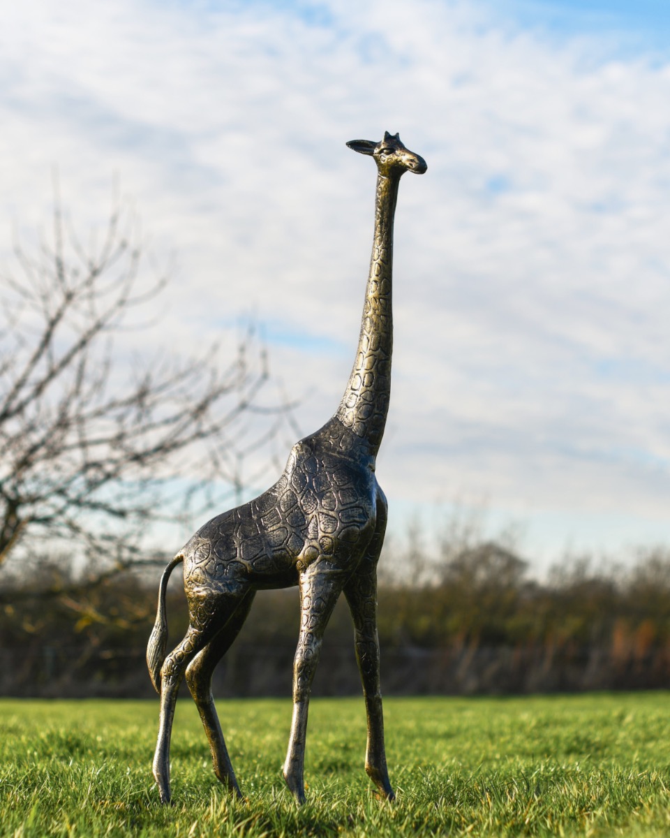 Brushed Gold "Twiga" Giraffe Garden Sculpture