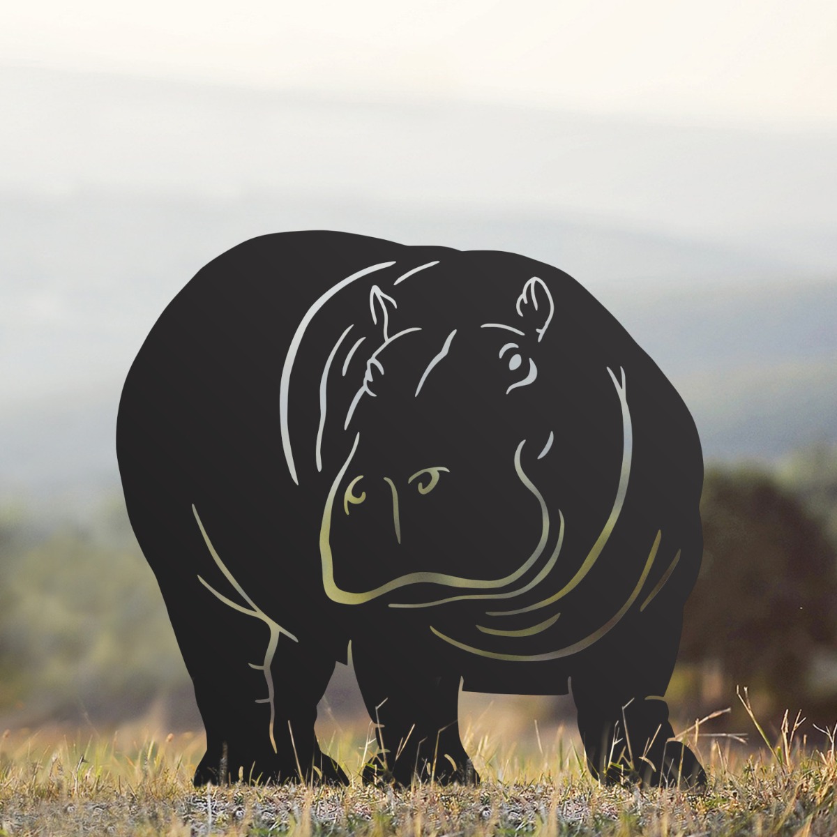 Hippo Sheet Steel Silhouette in Black Finish