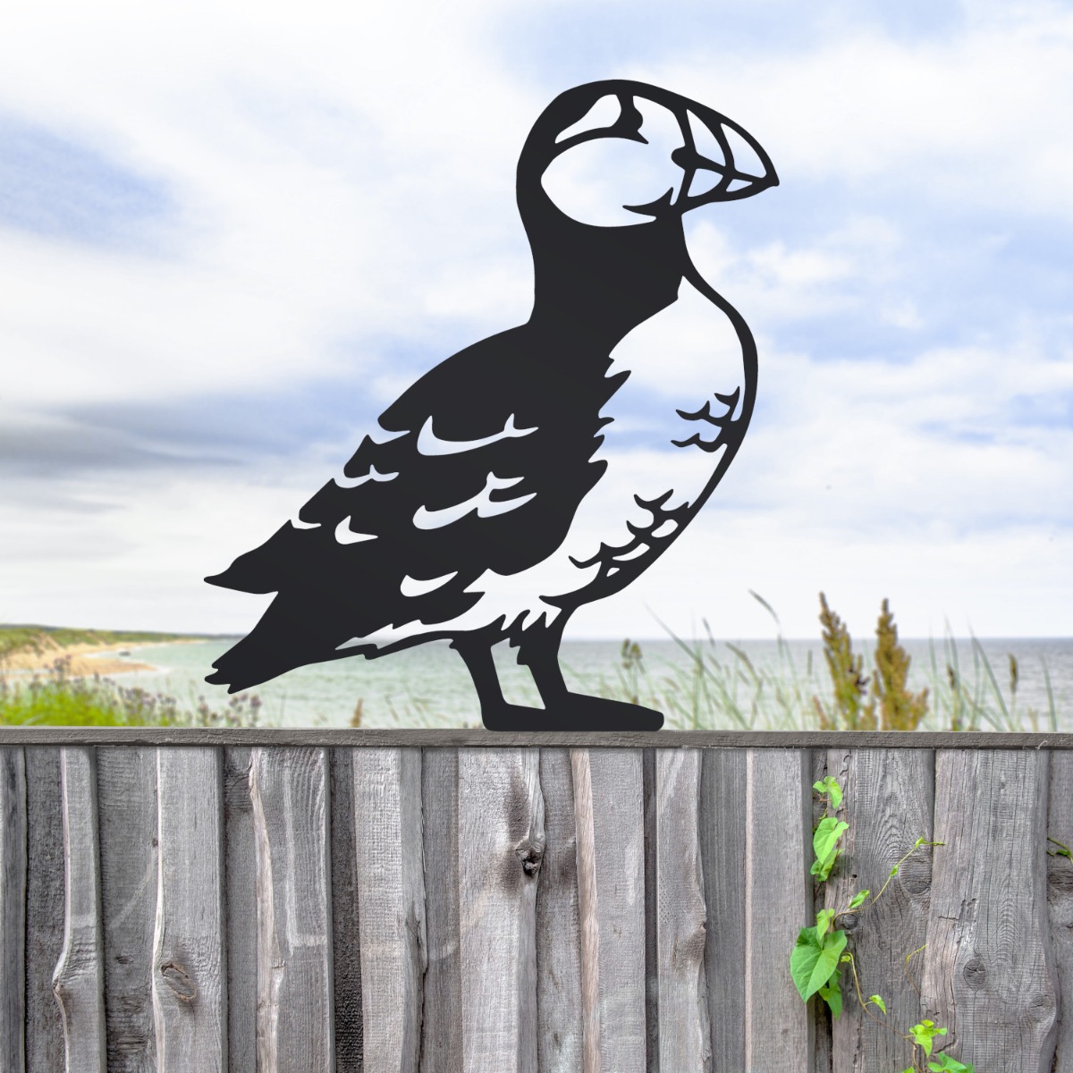 Steel Puffin Fence Topper - Black