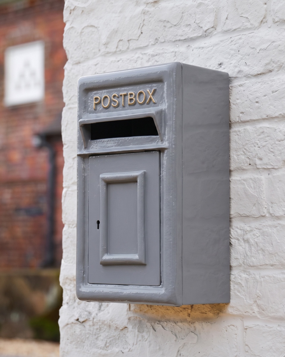 Grey and Gold Traditional Wall Mounted Post Box
