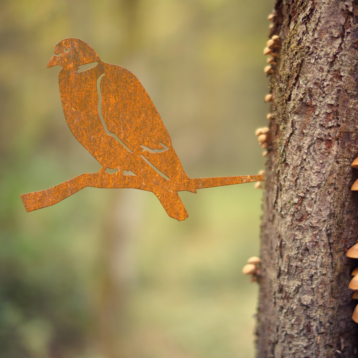 Steel Wood Pigeon Tree Spike In Rustic