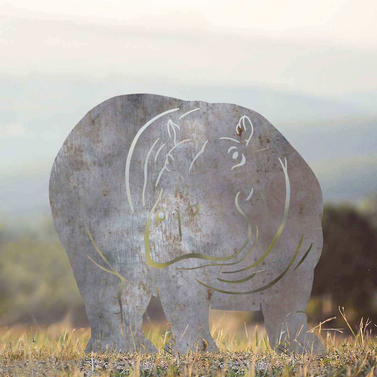 Hippo Sheet Steel Silhouette in Natural Steel Finish