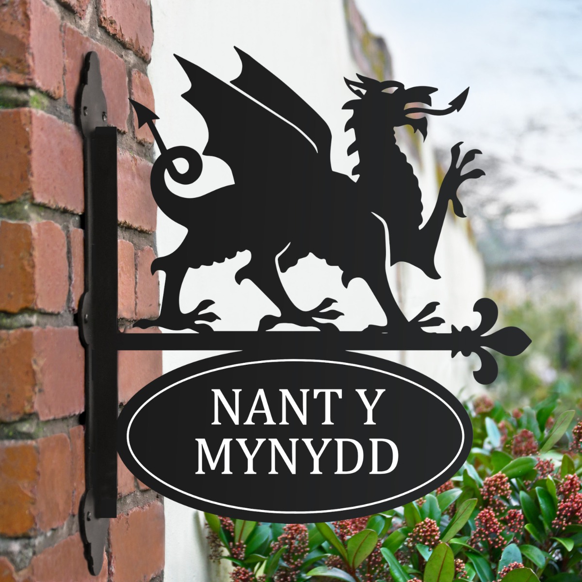 Welsh Dragon Iron Bracket House Name…