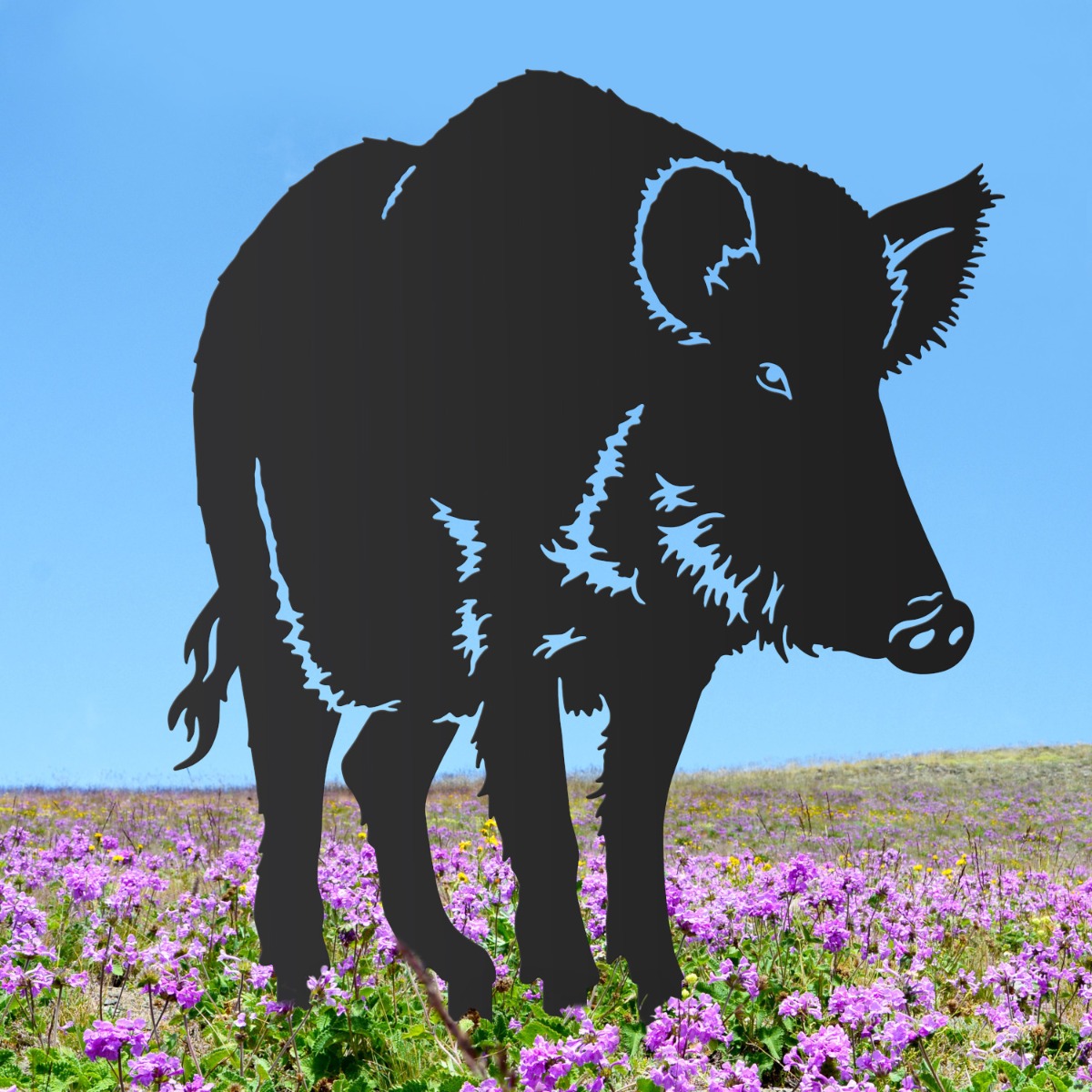 Wild Boar Sheet Steel Silhouette in Black Finish