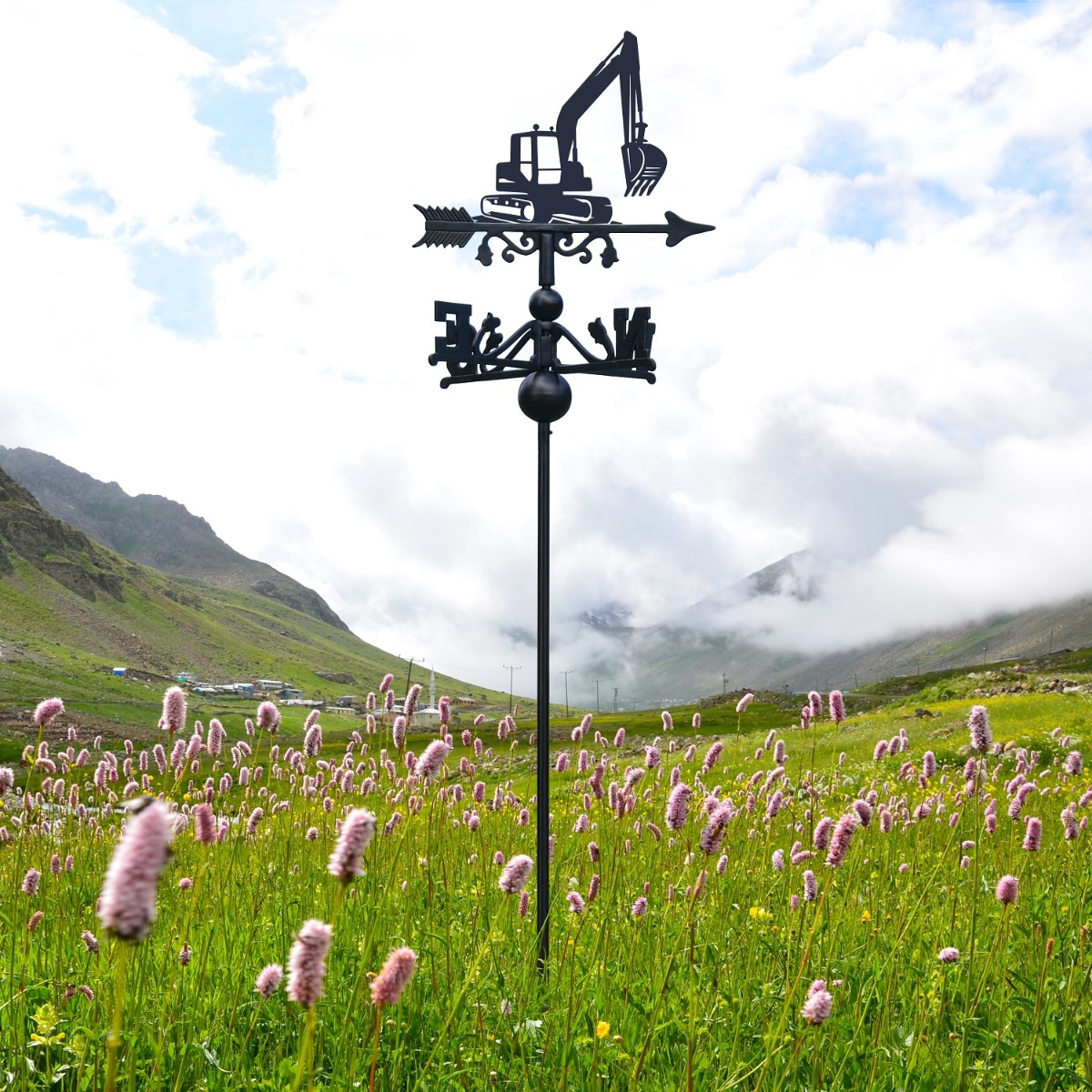 Cast Iron & Steel Digger Free Standing Weathervane