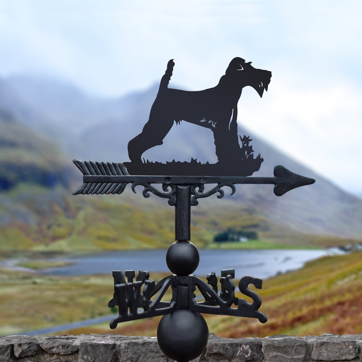 Cast Iron & Steel Fox Terrier Dog Weathervane