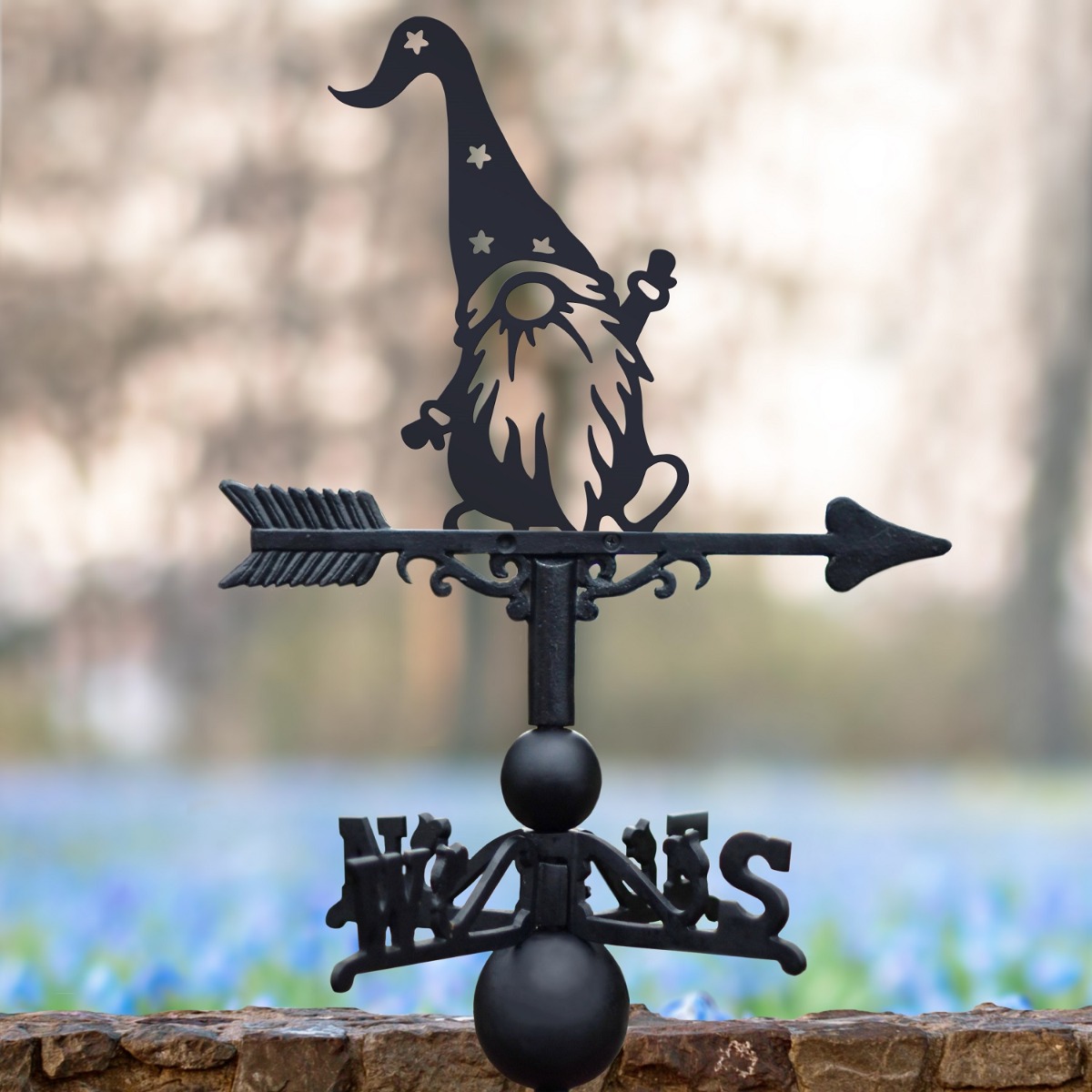 Cast Iron & Steel Gonk with Star Hat Weathervane