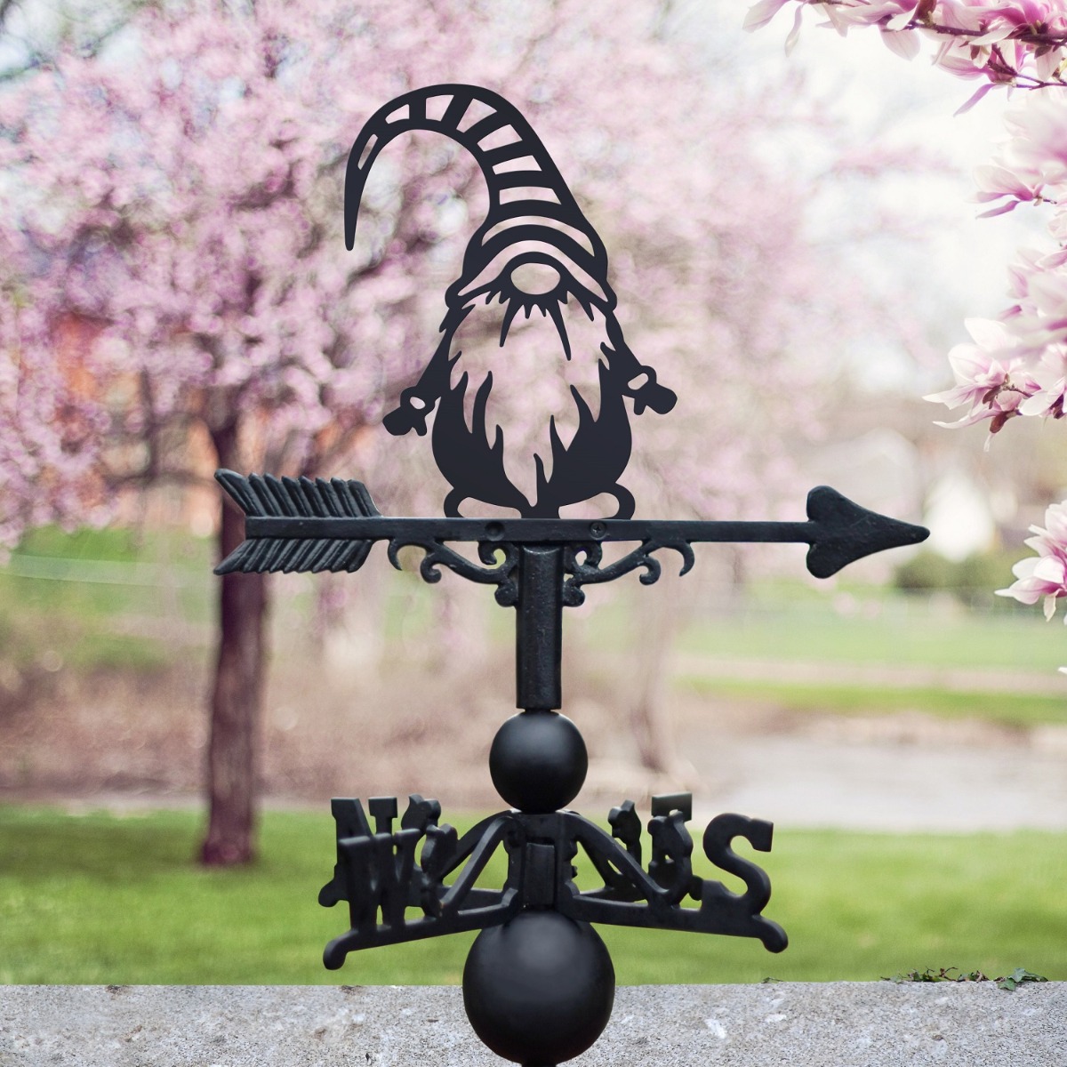 Cast Iron & Steel Gonk with Striped Hat Weathervane