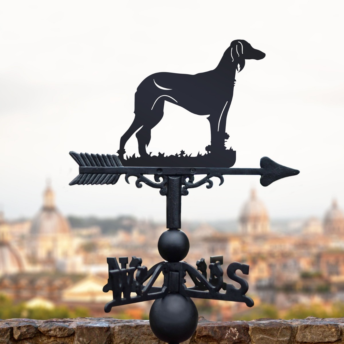 Cast Iron & Steel Saluki Dog  Weathervane