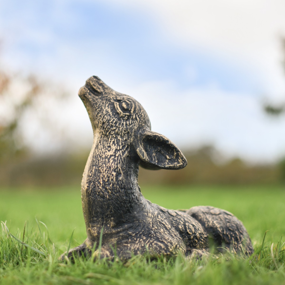 'Bean' Gold Lying Fawn Sculpture