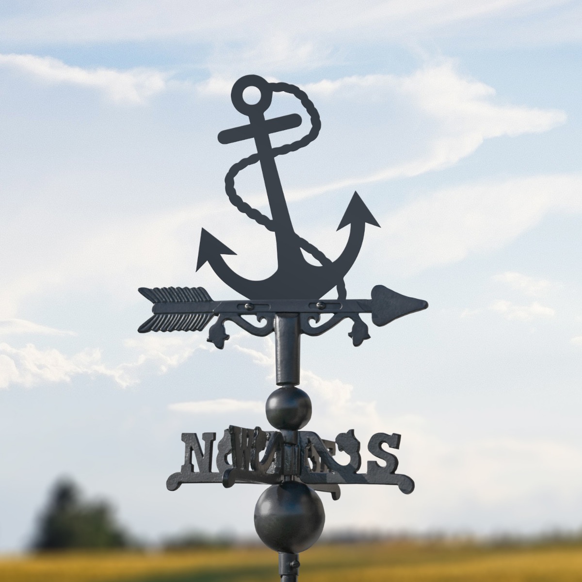 Cast Iron & Steel Anchor Miniature Weathervane