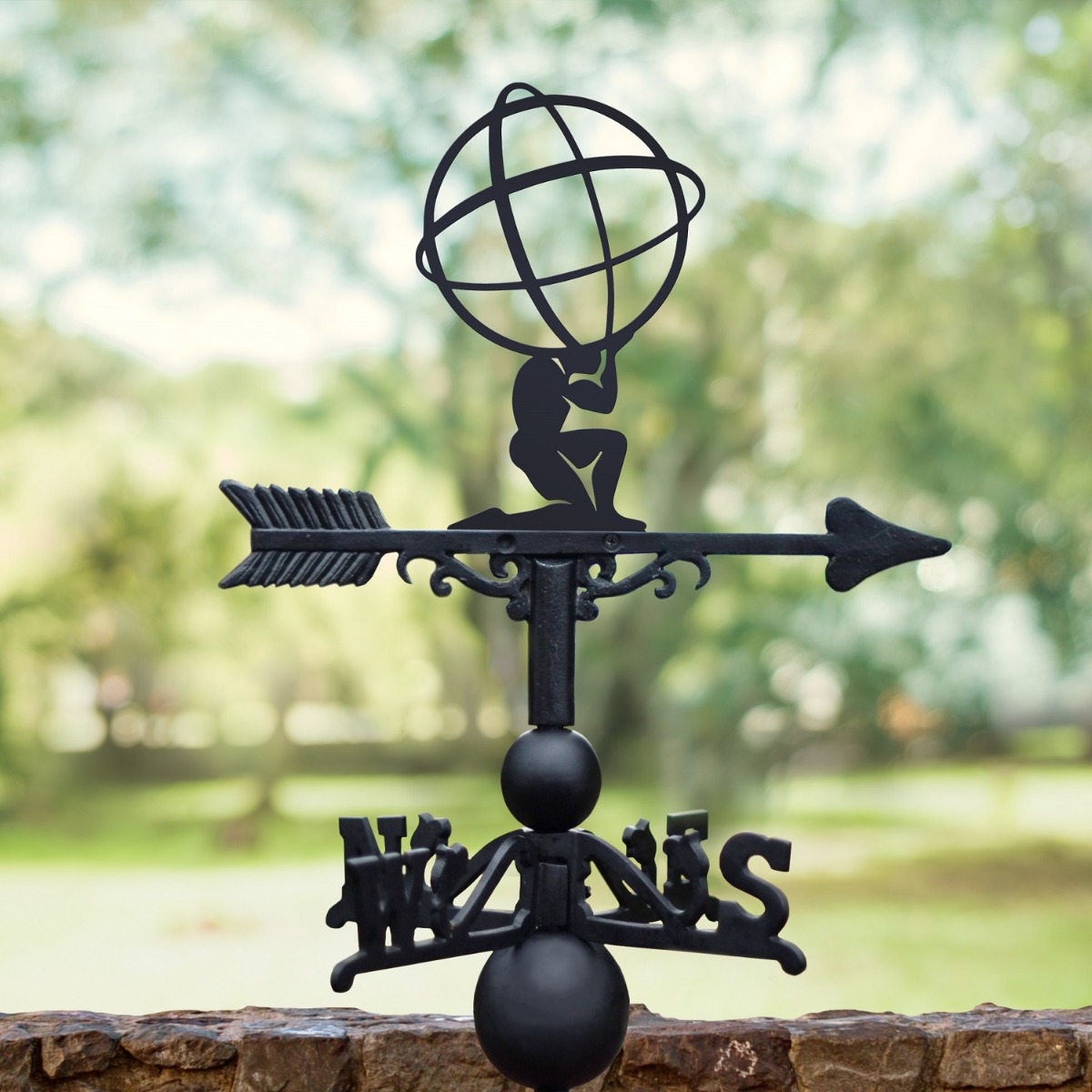 Cast Iron & Steel Atlas Man Weathervane