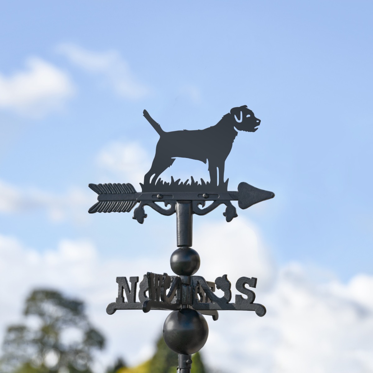 Cast Iron & Steel Border Terrier Miniature Weathervane