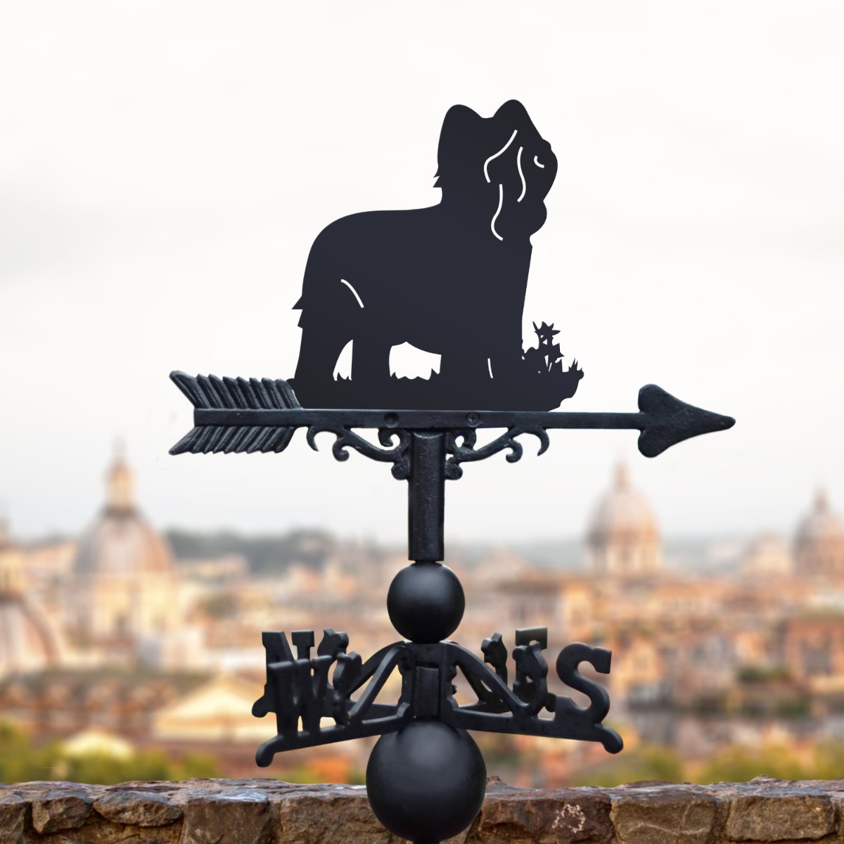 Cast Iron & Steel Briard Dog Weathervane