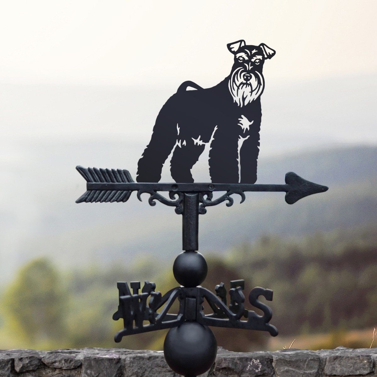 Cast Iron & Steel Miniature Schnauzer Weathervane