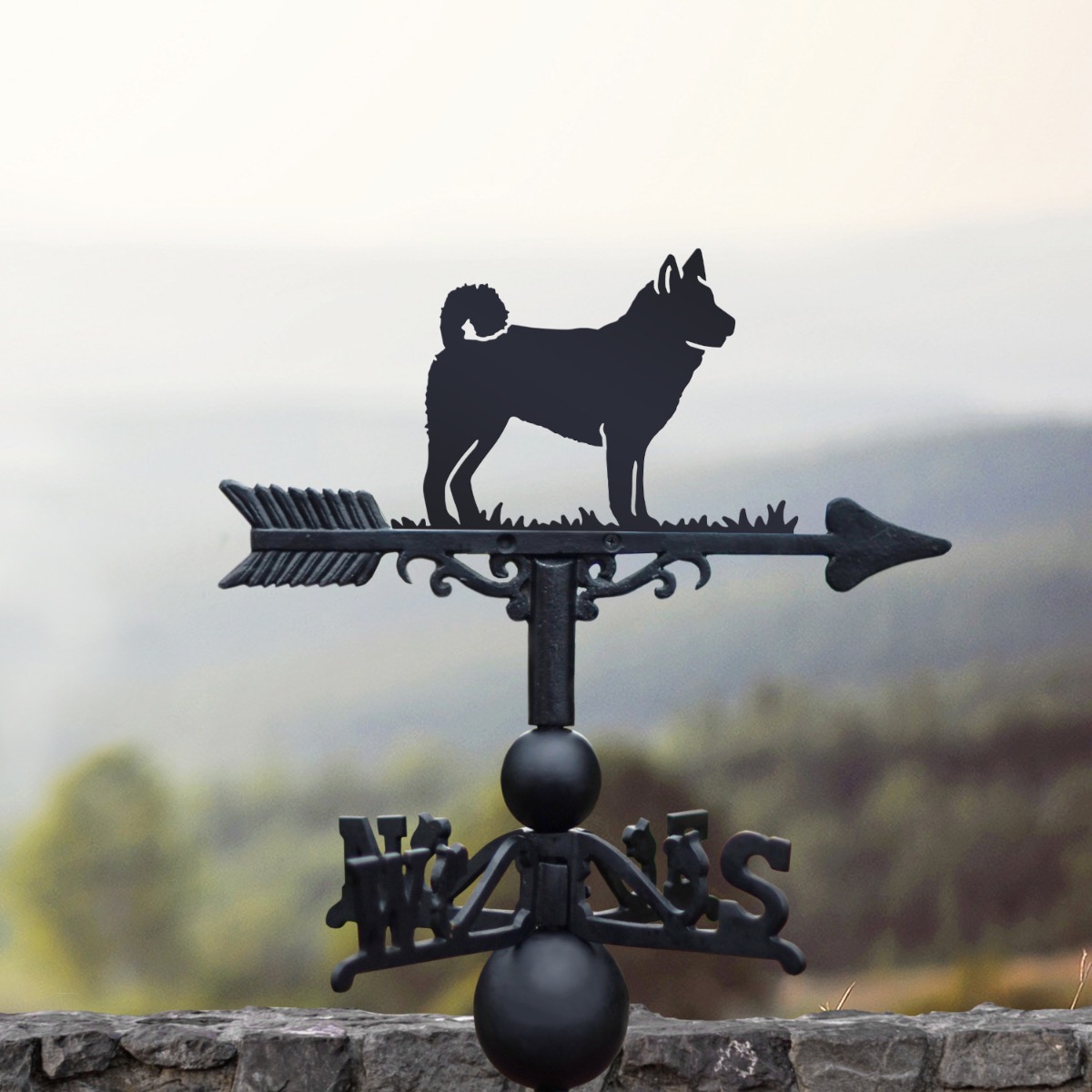 Cast Iron & Steel Norwegian Elkhound Weathervane
