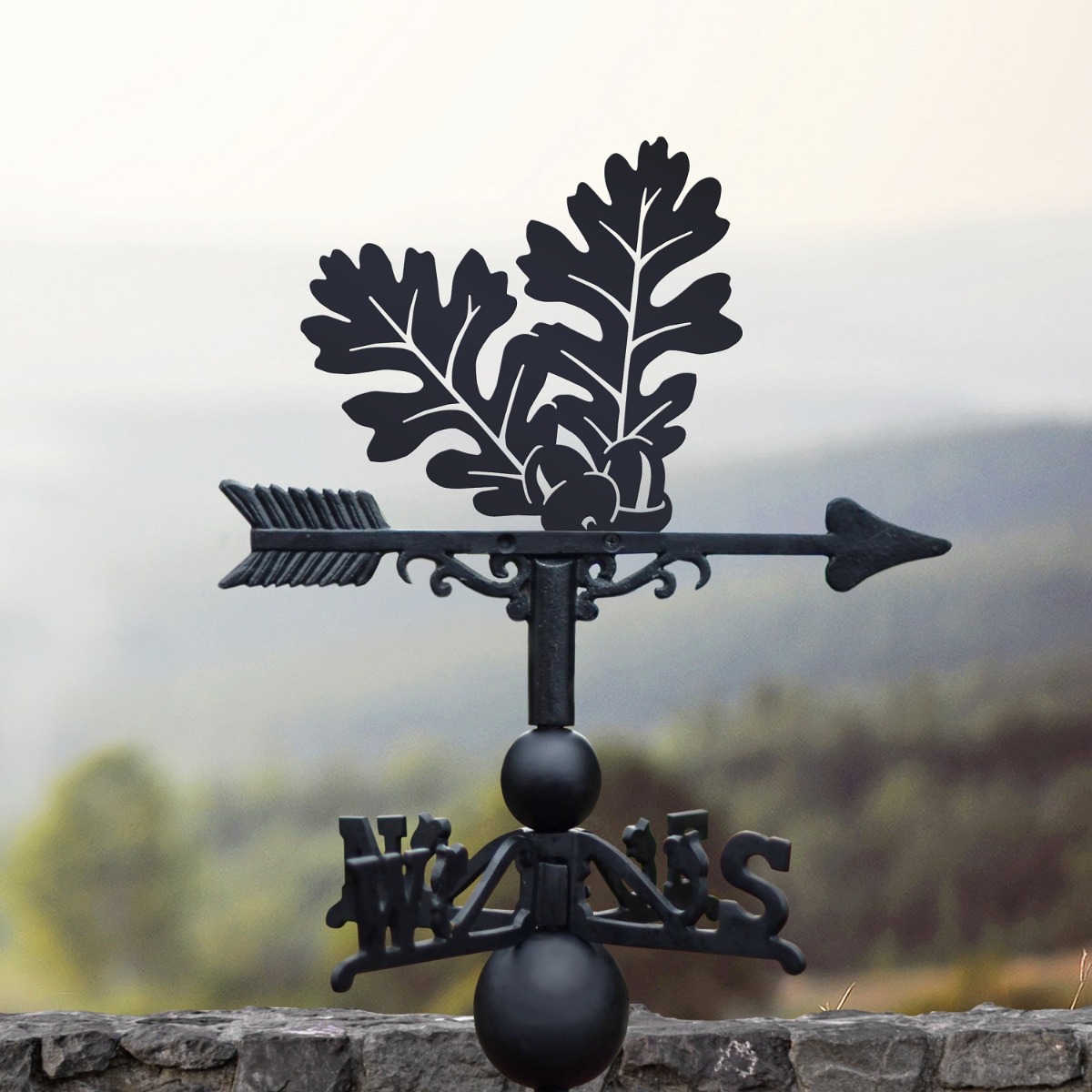 Cast Iron & Steel Oak Leaves Weathervane