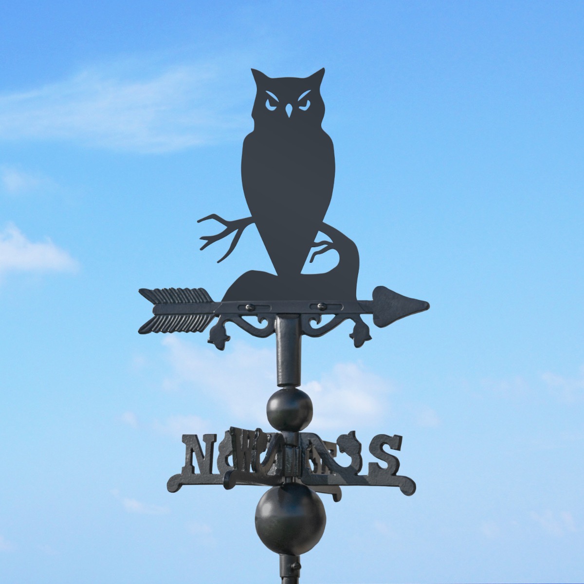 Cast Iron & Steel Owl Miniature Weathervane
