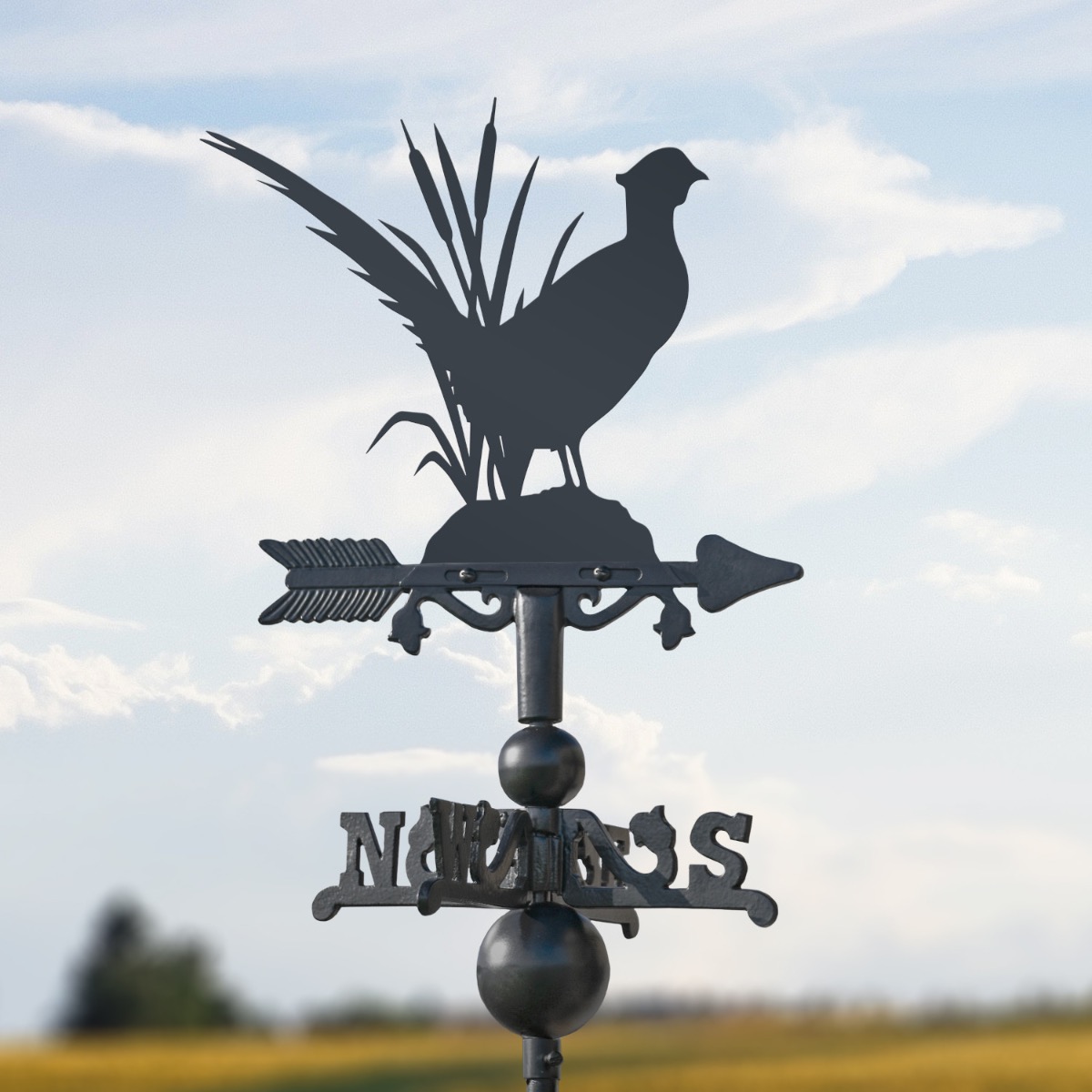 Cast Iron & Steel Pheasant Miniature Weathervane