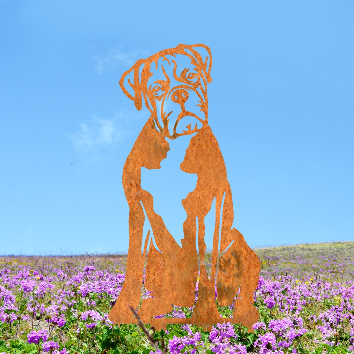 Steel Rustic Boxer Silhouette