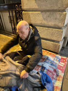 Man With Our Survival Blanket